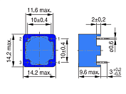 ФУТЛЯР 4 выв. D=11.6 мм H=13.4 мм гориз. B64291A1004X000